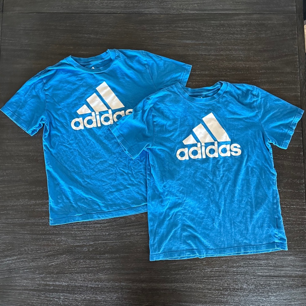 Adidas 2 Boys Medium 10/12 Shirt Sleeve Tees